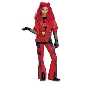 NWT Disney Descendants 4 Deluxe Kids Halloween Costume Red Deluxe Sz M & L